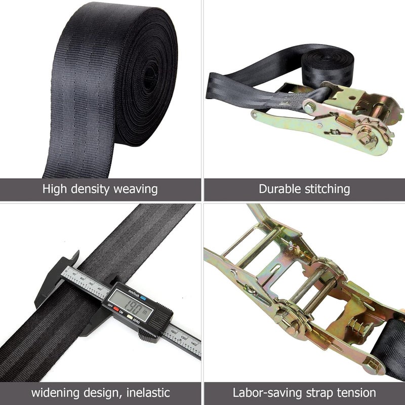 LISHINE 2 Pack 2 Inch Endless Ratchet Strap Heavy Duty 20ft Tie Down Straps - Image 3