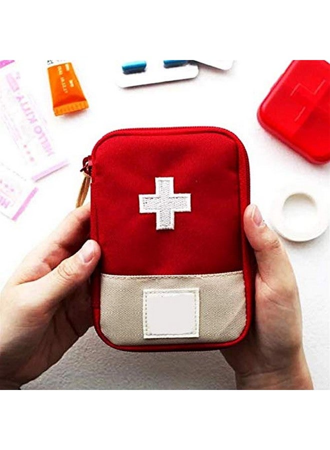 Luxula Mini First Aid Kit Travel Pouch Nylon Emergency Medicine Storage Bag (Red) - Image 4