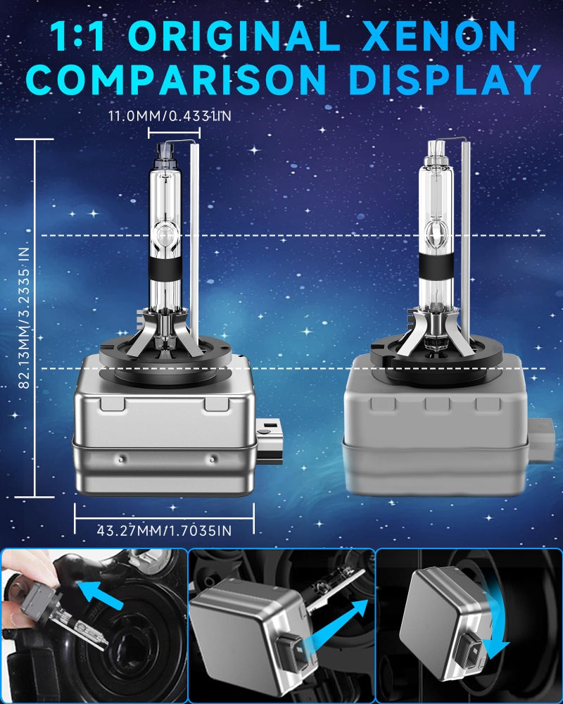SENROBO Fit for 2003 2004 2005 2006 Cadillac Escalade EXT ESV D1R HID Headlight Bulbs, 350% Brightness, High Low Beam Xenon Light Bulb, 6000K Cool White, Plug and Play, Pack of 2 - Image 5
