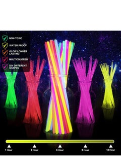 MIXDE 100 Glow Sticks Party Pack 8 Inch With Connectors To Make Neon Bracelets,Necklaces,Eye Glasses And Balls For Party Supplies  - Image 2
