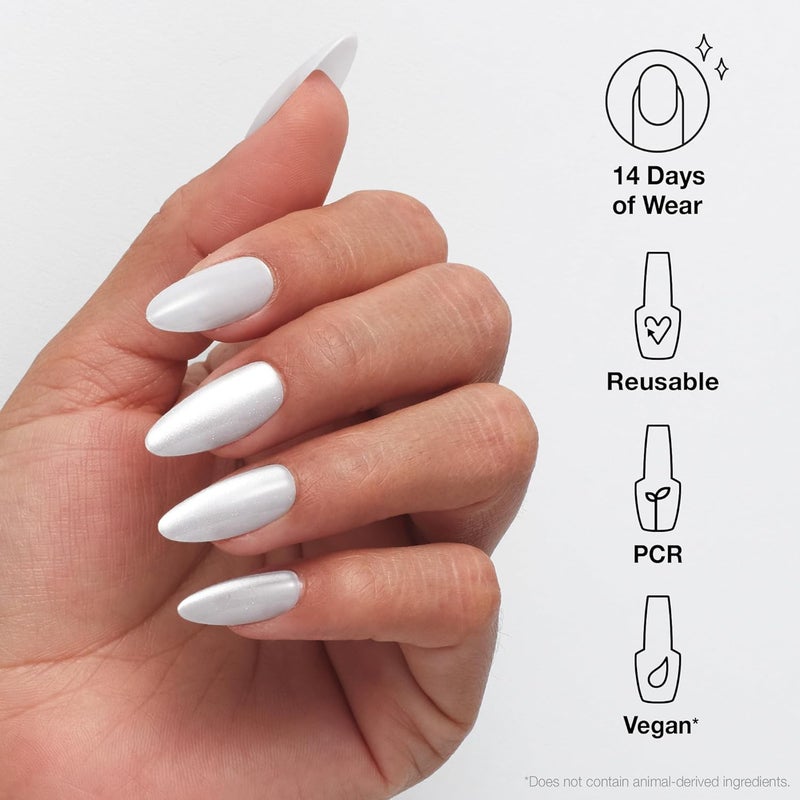 OPI xPRESS/ON Glass Slipper | Velvet White Long Almond Press On Nails | With Nail Glue | Long Lasting, Reusable, Non-damaging - Image 2