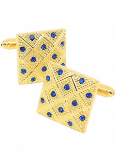 14K Gold Plated Square Cufflinks With Blue Crystal For Men In Gift Box Men Cufflink For Wedding Dress Shirt Party Birthday Anniversary Dress - pzsku/ZA05A81328D04EE6A5F19Z/45/_/1735816669/f2ea5232-8599-4b96-8740-beec0b29d58f