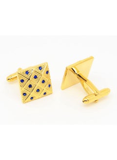 14K Gold Plated Square Cufflinks With Blue Crystal For Men In Gift Box Men Cufflink For Wedding Dress Shirt Party Birthday Anniversary Dress - pzsku/ZA05A81328D04EE6A5F19Z/45/_/1735816672/3dfbb34c-11ca-4777-848a-c8bbc08cb942