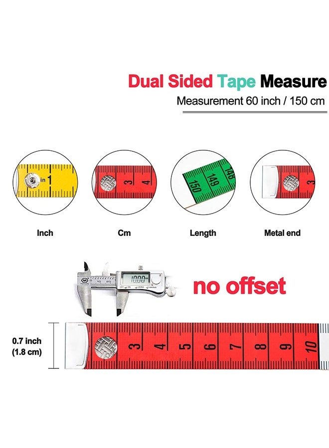 1 Piece 60 Inch / 150 CM Flexible Accurate Dual Sided Soft Tape Measure, Multicolor Body Measuring Tape with Snap Button Closure, for Sewing, Tailoring, Knitting, Fabric and Home Craft - Image 5