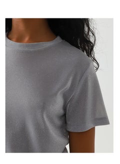 Passegiata Women's Polyamide Duochrome t-shirt Loose Fit Silver  - Image 2