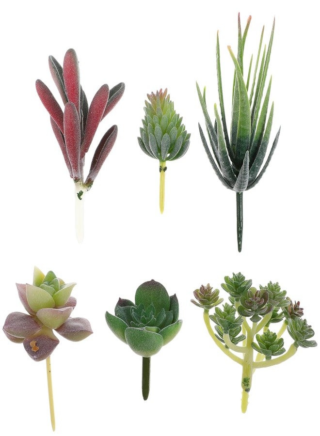 IMIKEYA 6pcs Simulated Succulents Artificial Plants for Outdoors Mini Fake Plants House Decorations for Home Decorative Faux Succulent unpotted Succulents Plants Fake Cactus Cacti Plants - Image 1