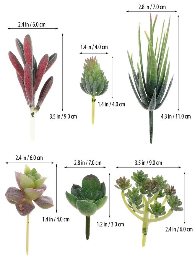IMIKEYA 6pcs Simulated Succulents Artificial Plants for Outdoors Mini Fake Plants House Decorations for Home Decorative Faux Succulent unpotted Succulents Plants Fake Cactus Cacti Plants - Image 4