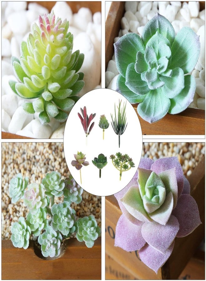 IMIKEYA 6pcs Simulated Succulents Artificial Plants for Outdoors Mini Fake Plants House Decorations for Home Decorative Faux Succulent unpotted Succulents Plants Fake Cactus Cacti Plants - Image 2