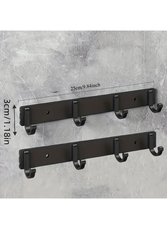 5 Hook Heavy Duty Black Aluminum Wall Mounted Rack For Towels Clothes Coats - Image 5