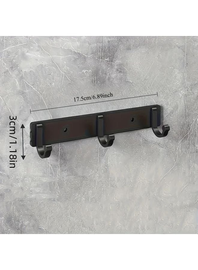 5 Hook Heavy Duty Black Aluminum Wall Mounted Rack For Towels Clothes Coats - Image 4