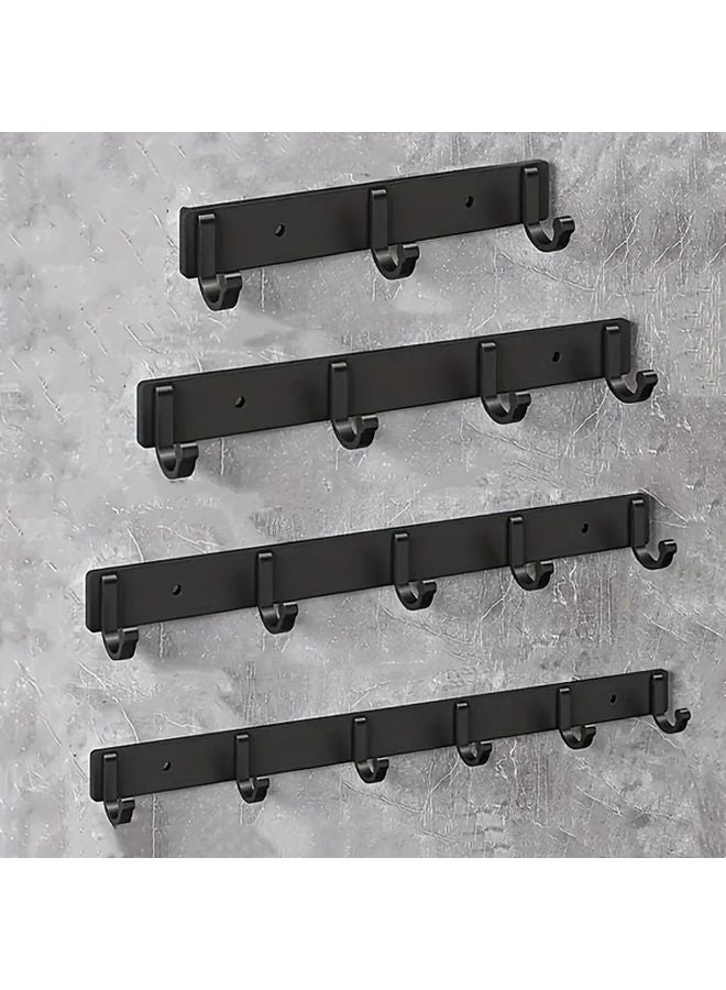 5 Hook Heavy Duty Black Aluminum Wall Mounted Rack For Towels Clothes Coats - Image 3