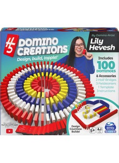 Spin Master Games H5 Domino Creations 100Piece Set ; Kids Games For Game Night ; Building Toys For Outdoor Games ; Lily Hevesh Dominoes Set For Adults & Kids Ages 5+  - Image 2