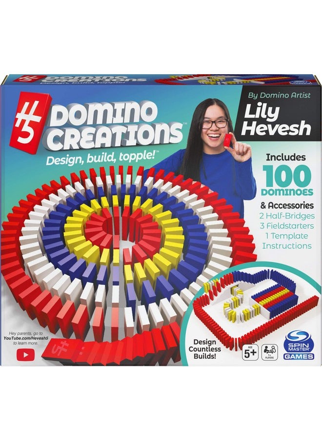 Spin Master Games - H5 Domino Creations 100Piece Set ; Kids Games For Game Night ; Building Toys For Outdoor Games ; Lily Hevesh Dominoes Set For Adults & Kids Ages 5+ - Image 1