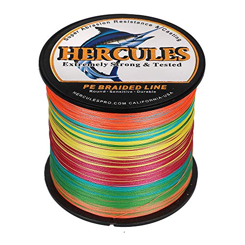 HERCULES Super Strong 1000M 1094 Yards Braided Fishing Line 15 LB Test for Saltwater Freshwater PE Braid Fish Lines 4 Strands - Multicolor, 15LB (6.8KG), 0.16MM - Image 4