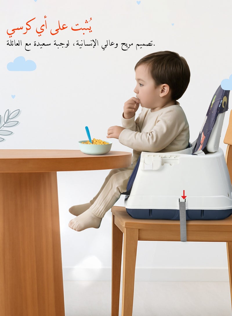 BAYBEE 7 In 1 Nuvella Convertible Baby High Chair For Kids With Adjustable Height And Footrest Baby Chair Toddler Feeding Chair Booster Seat With Food Tray, Wheels &  Safety Belt Kids High Chair For Baby Toddlers 6 Months To 4 Years Navy Blue - Image 5