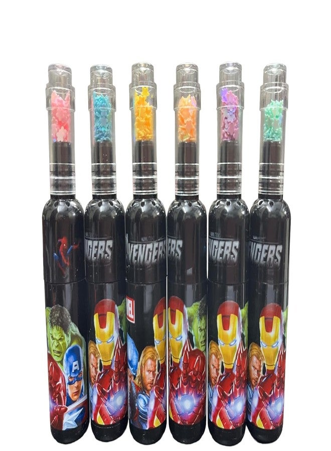 Bhavya Optic Bottle Shaped Super Hero Theme Highlighter Marker Pens Set for Boys & Girls School Students Office Use, DIY Art and Craft Card Making Scrapbooking Gift Set of 6 Colors - Image 1