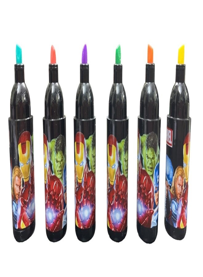 Bhavya Optic Bottle Shaped Super Hero Theme Highlighter Marker Pens Set for Boys & Girls School Students Office Use, DIY Art and Craft Card Making Scrapbooking Gift Set of 6 Colors - Image 2
