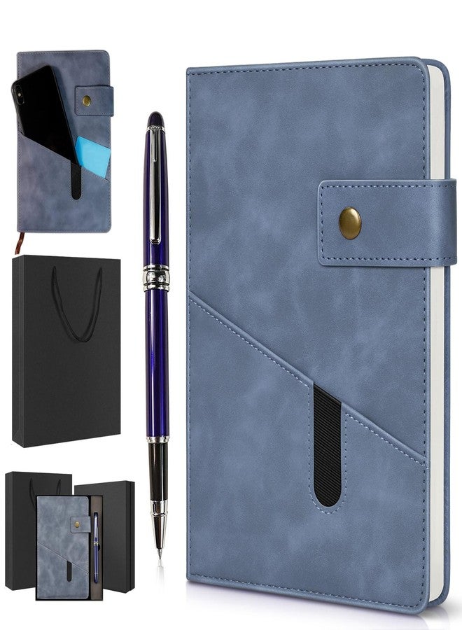 vfaejll A5 Lined Leather Journal Notebook,Hardcover Journal Set with Pen and Gift Box,100Pages 100gsm Thick Ruled Paper Daily Diary for Men Women School,Travel,Business,Work,Writing 5.9" X 8.4" - Image 1