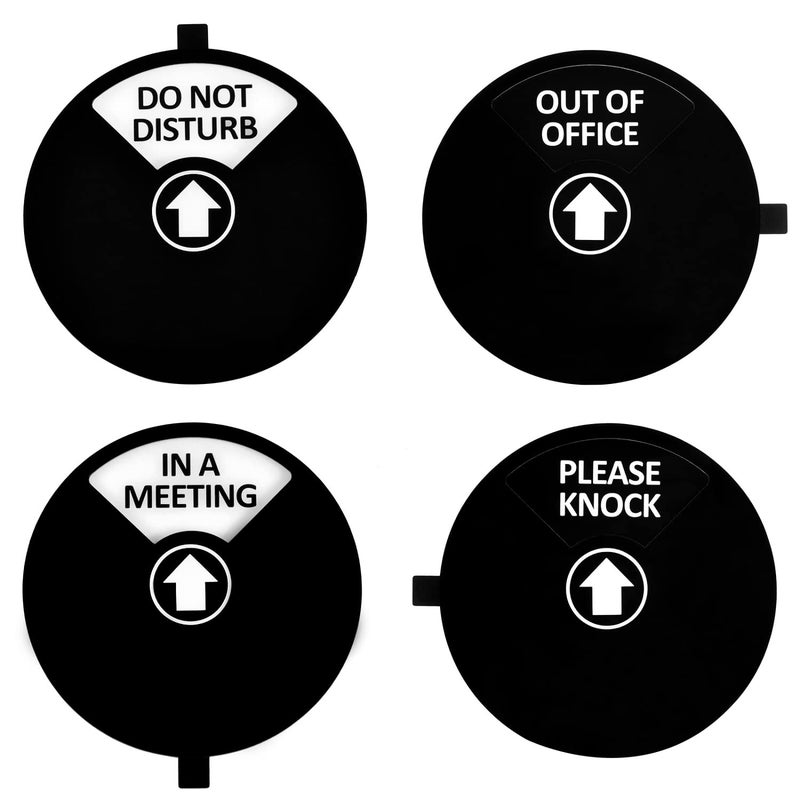 Kichwit Privacy Sign for Office, Do Not Disturb, Out of Office, Please Knock, In a Meeting (Black&White) - Image 1
