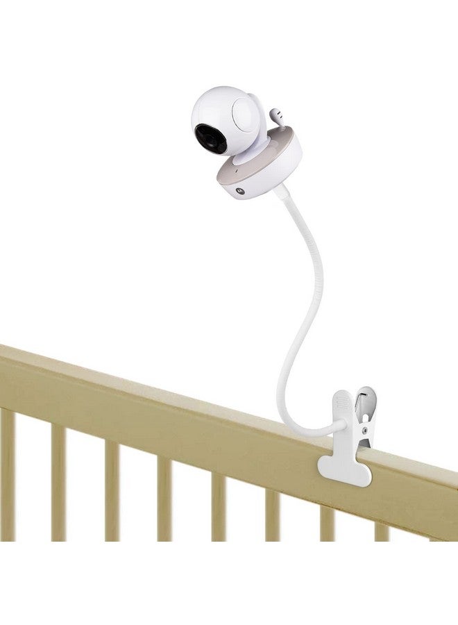 wochel Gooseneck Baby Monitor Mount for Motorola, Owlet, VAVA, Arlo Baby Monitor and Most Universal Baby Monitor Camera, Flexible Baby Monitor Holder Without Tools or Wall Damage - White - Image 1