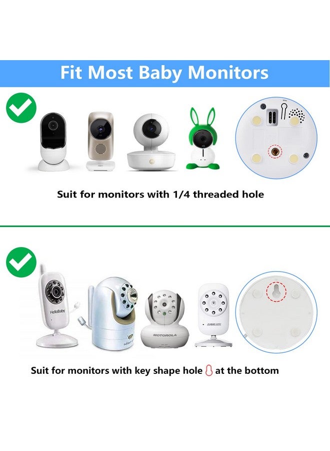 wochel Gooseneck Baby Monitor Mount for Motorola, Owlet, VAVA, Arlo Baby Monitor and Most Universal Baby Monitor Camera, Flexible Baby Monitor Holder Without Tools or Wall Damage - White - Image 2