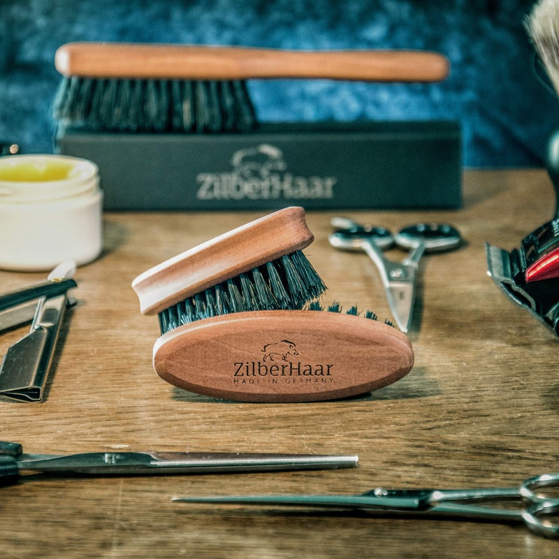 ZilberHaar Pocket Mustache and Beard Brush - Stiff Boar Bristles Small Brush - Perfect Beard Grooming Tool - Relieves beard itch - Short and Medium - Made in Europe - Image 5