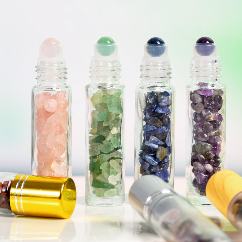 Manufacturer'S Best-Selling Spot 10Ml Wood Grain Cap Essential Oil Rolling Ball Bottle Perfume Refill Bottle Crystal Gravel Jade Rolling Ball Bottle - Image 3