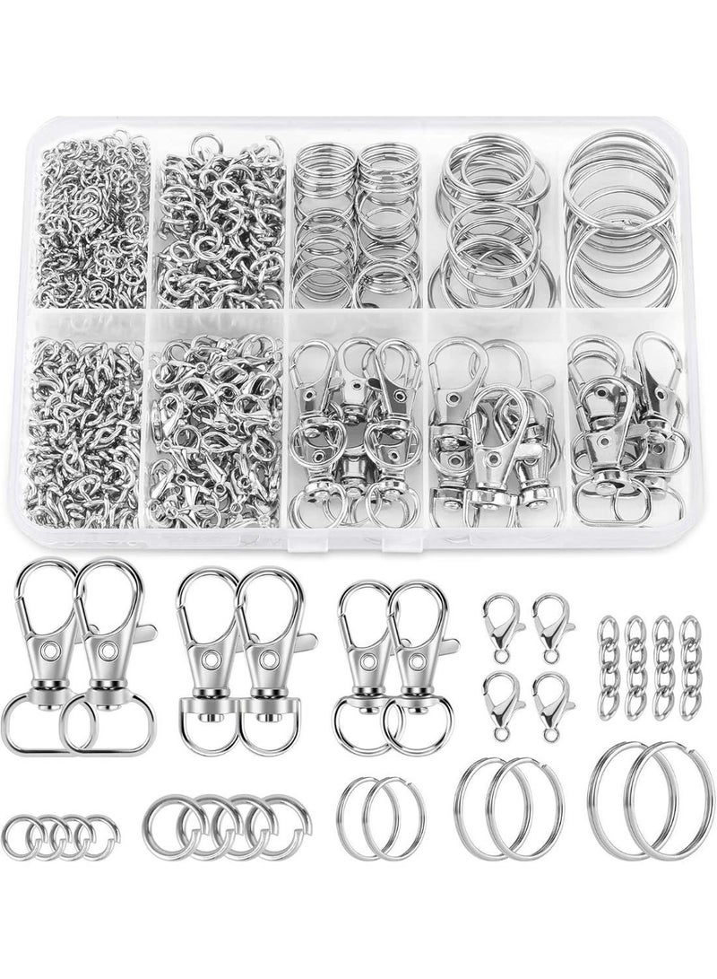 Arabest 523PCS Keychain Making Kit, Keychain Making Supplies Including Keychains Clips Hooks, Key Chain Rings, Lobster Claw Clasps and Jump Rings for Jewelry Making Supplies, Crafts - Image 1