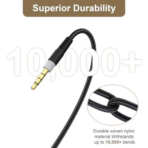 Toeasor 3.5mm Audio Jack Stereo Cloud Alpha Cable Aux Cord Game Headset Cable Wire Compatible with HyperX Kingston Cloud Alpha and Cloud Mix Gaming Headset, 5ft (No Mic) - Image 4
