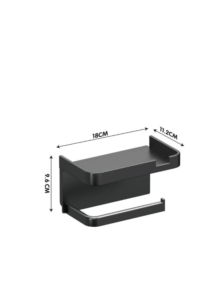 Generic Multifunctional Toilet Paper Holder | Tissue Holder for Bathroom | With Shelf, Phone Holder, Watch and Accessories Tray | Wall-Mounted | Space-Saving Organizer  - Image 5