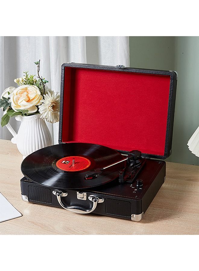Portable Wood Vinyl Record Retro Phonograph - Image 3