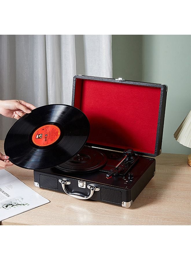 Portable Wood Vinyl Record Retro Phonograph - Image 2