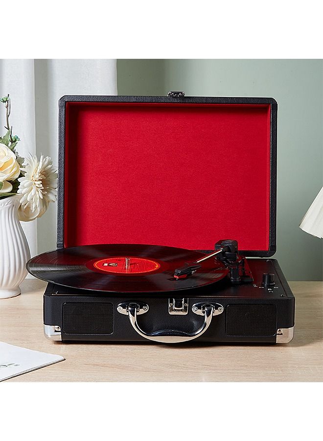 Portable Wood Vinyl Record Retro Phonograph - Image 4