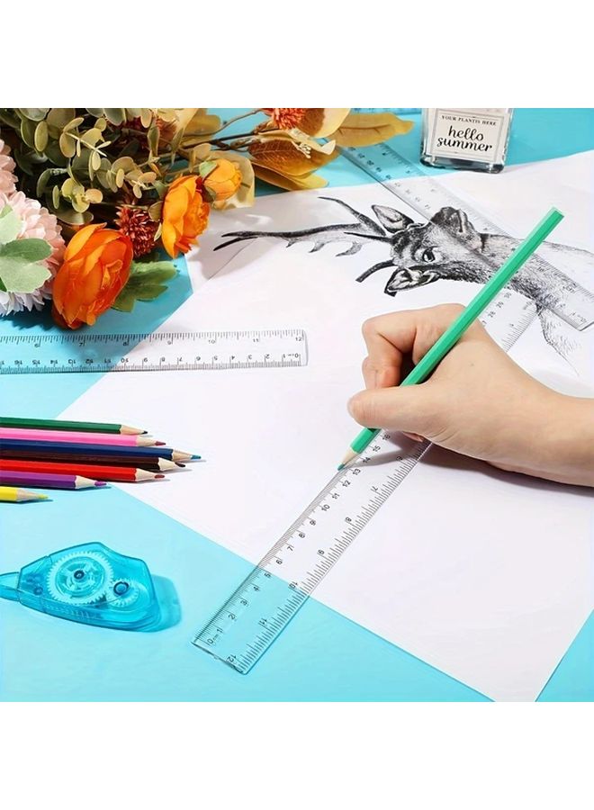 2pcs 12 Inch Heavy Duty Clear Acrylic Ruler with CM and Inch Scale for School Office DIY - Image 3