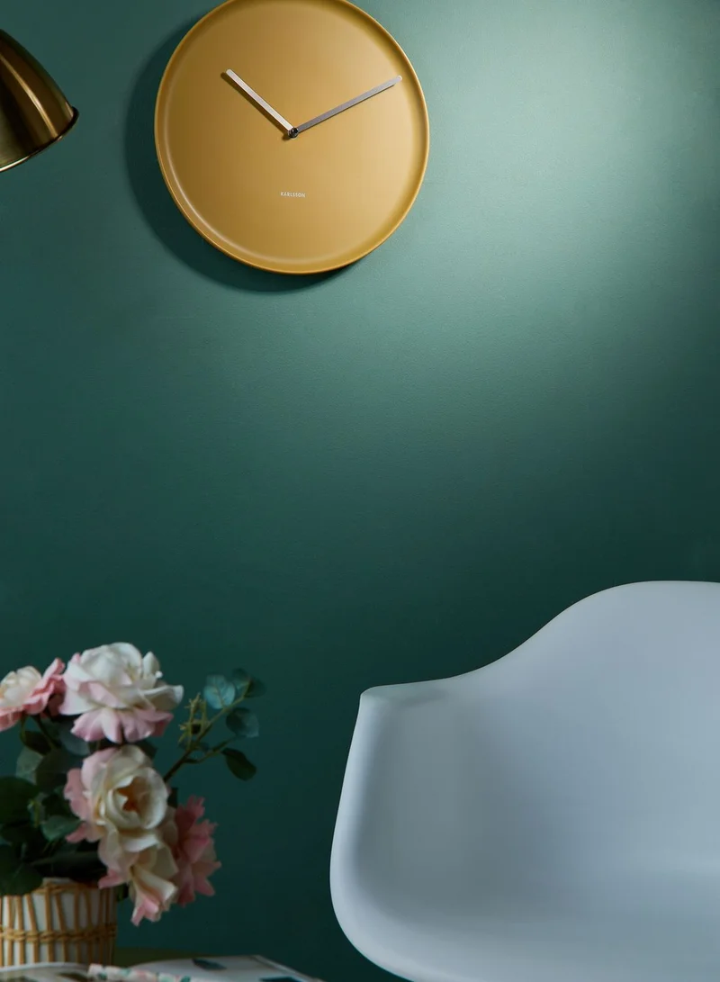 present time Porcelain Wall Clock Ochre Yellow