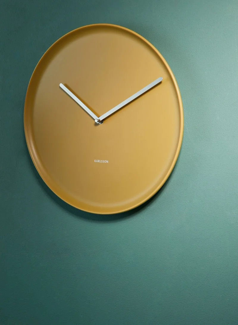 present time Porcelain Wall Clock Ochre Yellow