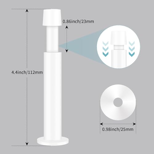 KOLAKO Door Stoppers 10 Pack Door Stop 44 Inch Door Stopper for Wall White Long Doorstop with Soft Rubber Bumper Baseboard Door Stops - Image 3