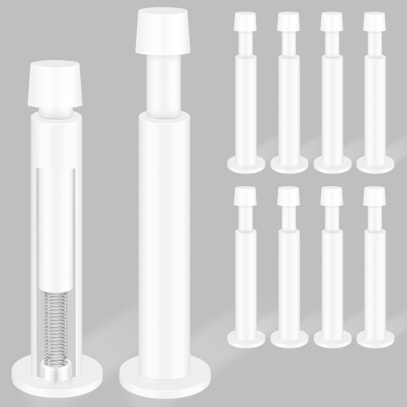 KOLAKO Door Stoppers 10 Pack Door Stop 44 Inch Door Stopper for Wall White Long Doorstop with Soft Rubber Bumper Baseboard Door Stops - Image 2