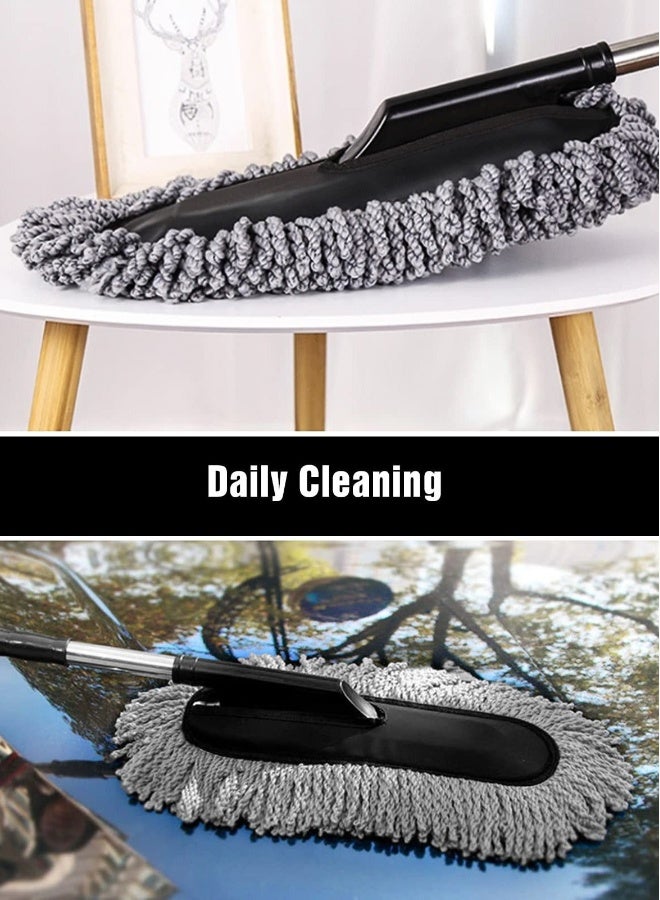 Beauenty Car Duster - Extendable Long Handle Microfiber Car Duster, Scratch-Free Exterior Car Cleaning Tool, Dust Brush for Trucks, Pickups,  Motorcycles, and More, Gray. - Image 5