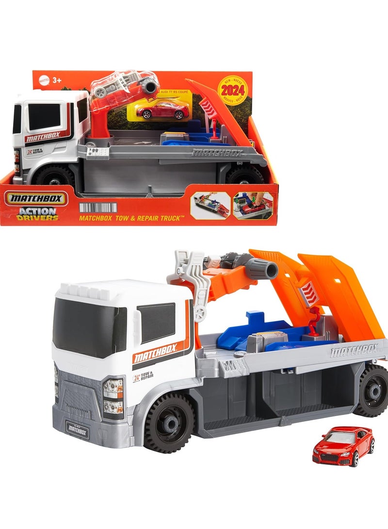 ماتش بوكس شاحنة سحب وإصلاح من Action Driver مع سيارة بمقياس 1:64 - Image 1