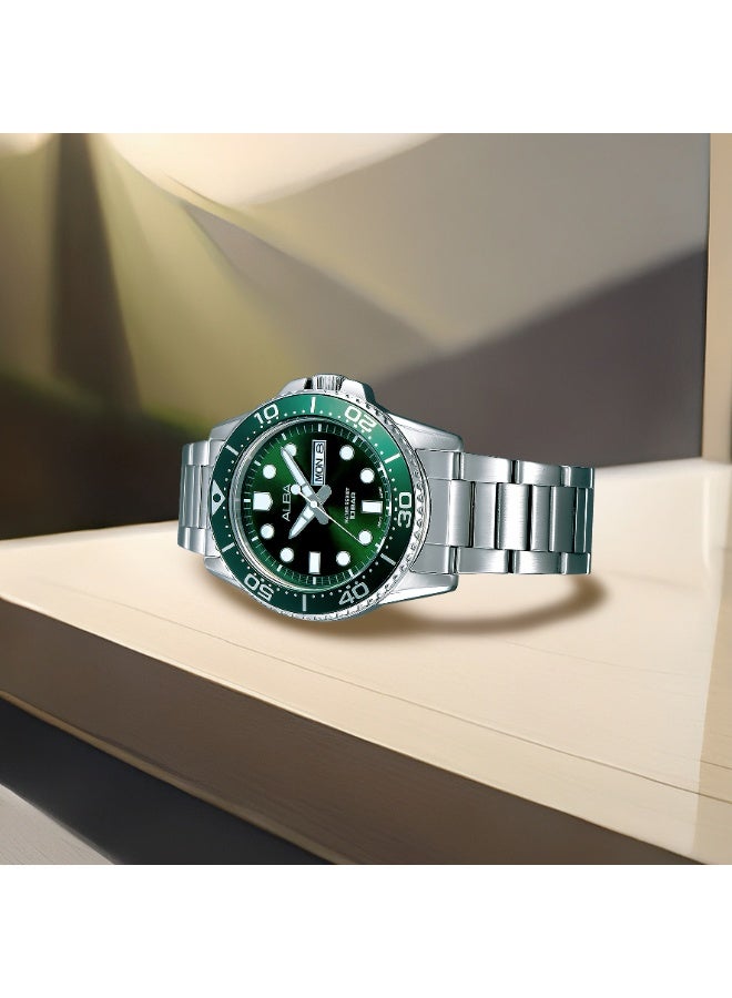 Alba Active Men’s Watch AV3595X1, 42.5 mm Green Dial, Stainless Steel Case & Bracelet, 100 m WR - Image 5