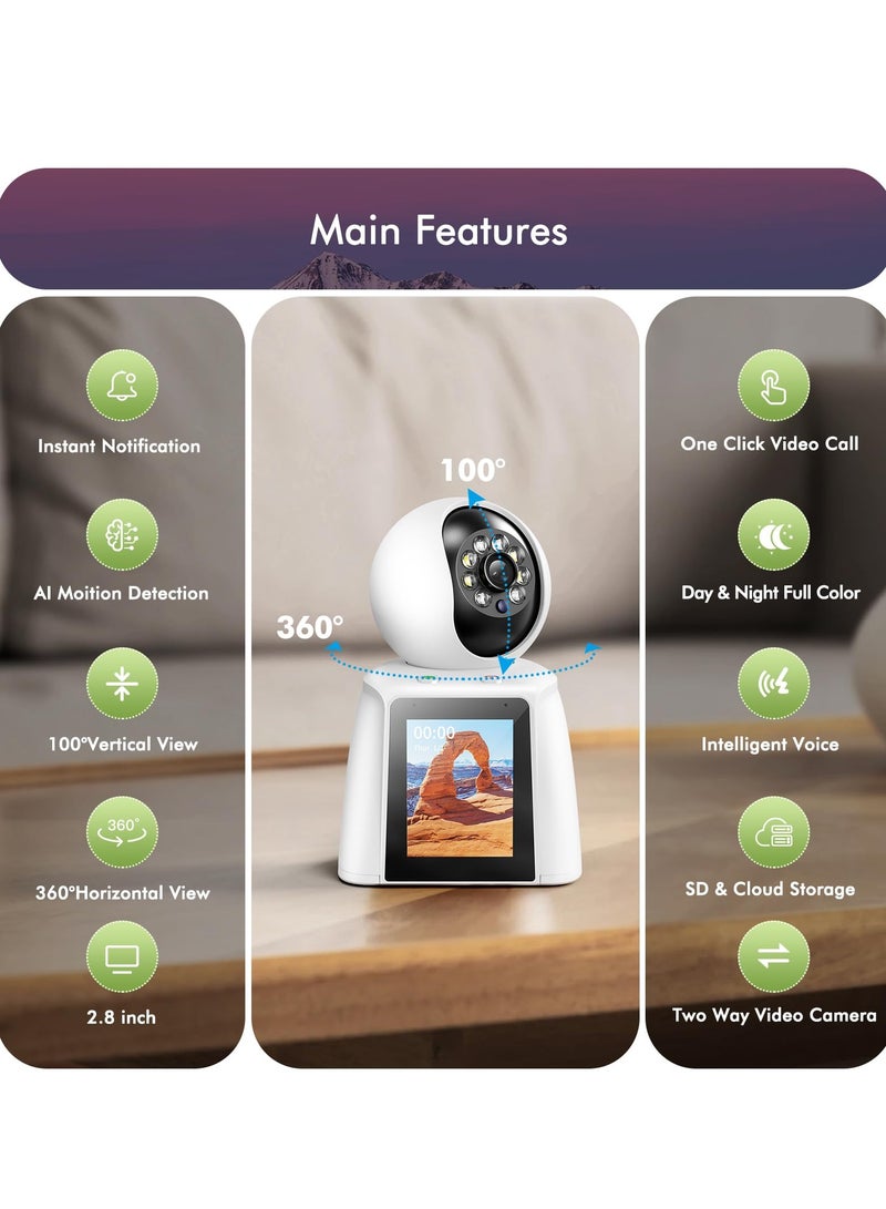 SYOSI 2K Indoor Home Security Camera, Wifi Monitor for Baby/Elder/Kid/Nanny Two-Way Video/Phone App, Pet Cam, Motion Detection, Smart Siren, Pan-Tilt, Night Vision, Cloud & SD Storage  - Image 5