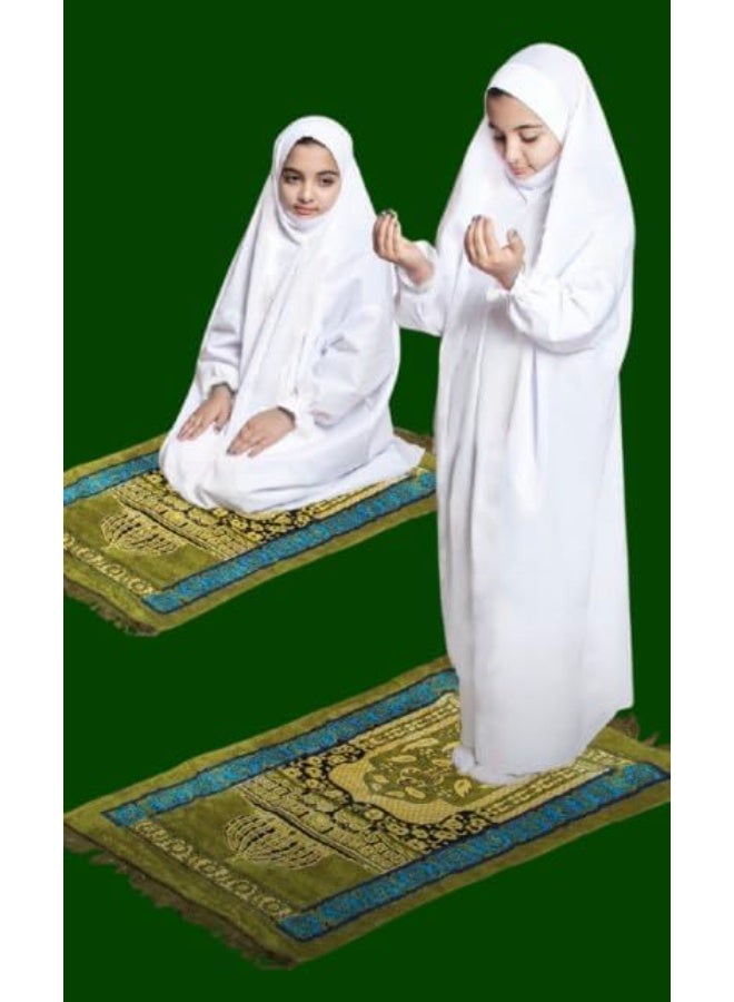 AMYAE White Islamic Prayer Dress Young Girls– Full Coverage Modest Namaz Outfit best for Madrasa - Image 2