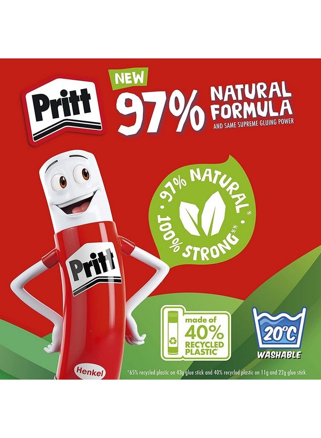 Pritt Glue Stick Safe & Child Friendly Craft Glue For Arts & Crafts Activities Strong Hold Adhesive For School & Office Supplies 22 G (Pack Of 3) - Image 3