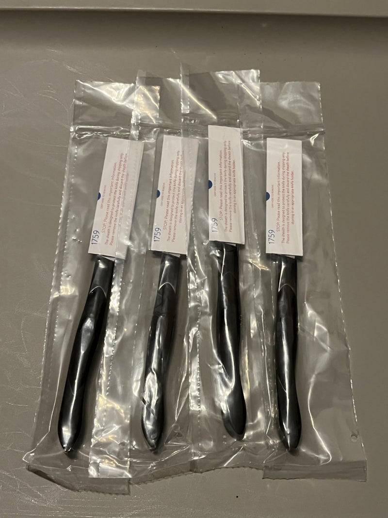 Cutco Four (4) Cutco Classic, Dark Brown Table Steak Knives #1759- Manufacturer Sealed - Image 2