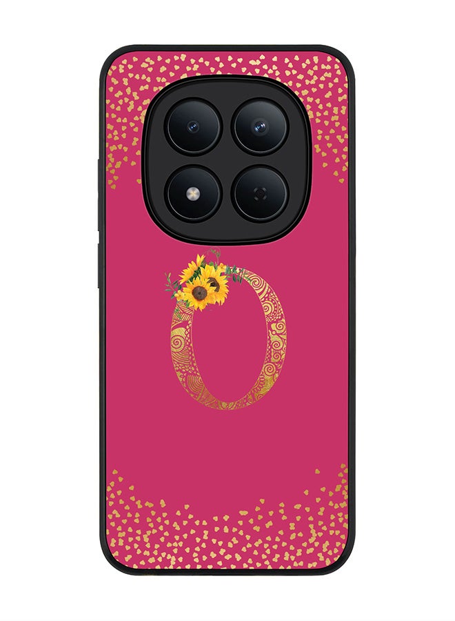 For Xiaomi Redmi Note 15 Pro 5G Case,Slim fit Camera Protection, Shockproof Thin Phone cover  - Custom Floral Monogram - O ( Deep Pink )