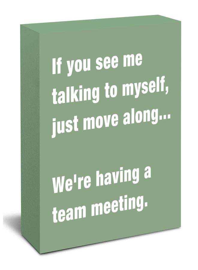 TAGDANK Sage Green Office Desk Accessories Decor Sign - Funny Green Wood Box Sign Cute Desk Accessories - Humor Office Box Plaque - Image 1