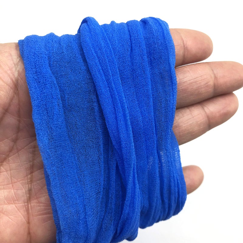 PEPPERLONELY Forest Sapphire Blue 10PC 23 Inch Nylon Stocking Flower Fabric for Flowers Making - Sapphire Blue - Image 3