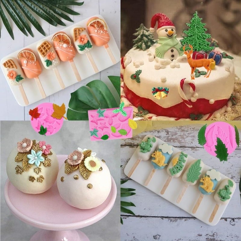 Elinka Leaf Silicone Mold Maple Leaf Candy Molds Fern Leaves Fondant Molds for Cake Decoration Polymer Clay - Image 4