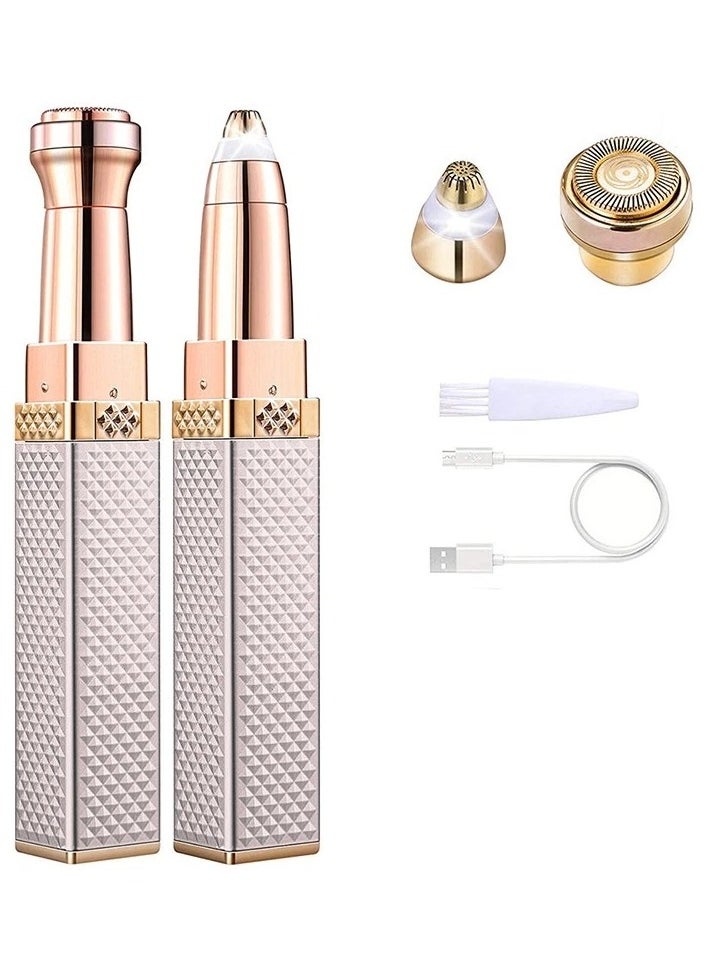Yameem - Eyebrow Trimmer & Facial Hair Removal for Women, 2 in 1 Eyebrow Razor and Hair Remover, Rechargeable Painless Razors for Face Peach Fuzz, Eyebrow, Lips, Body, Chin, Arms, with Built in LED Light - Image 1